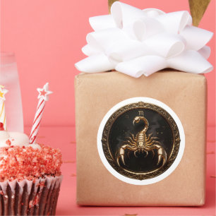 Adesivo Redondo Escorpião Zodíaco Escorpião