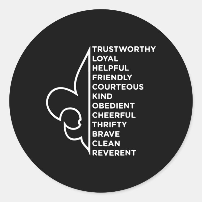 Adesivo Redondo Escoteiro de Direito de Escoteiro Novelty Confiáve (Frente)