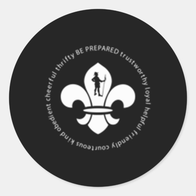 Adesivo Redondo Escoteiro De Leis De Escoteiros Para E (Frente)