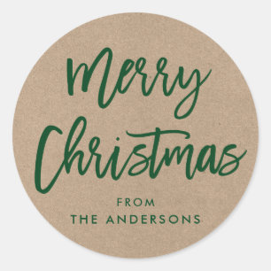 Adesivo Redondo Escoteiro Natal Kraft Gift Sticker Verde