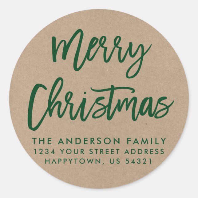 Adesivo Redondo Escoteiro Natal Kraft - Selo Verde Envelope (Frente)