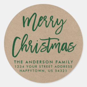 Adesivo Redondo Escoteiro Natal Kraft - Selo Verde Envelope