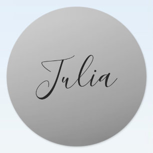 Adesivo Redondo Escrevendo de Texto Preto Editável de Script Moder