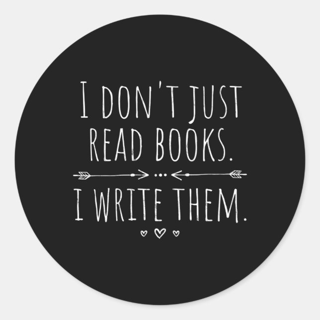 Adesivo Redondo Escrevo Autor de Livros (Frente)