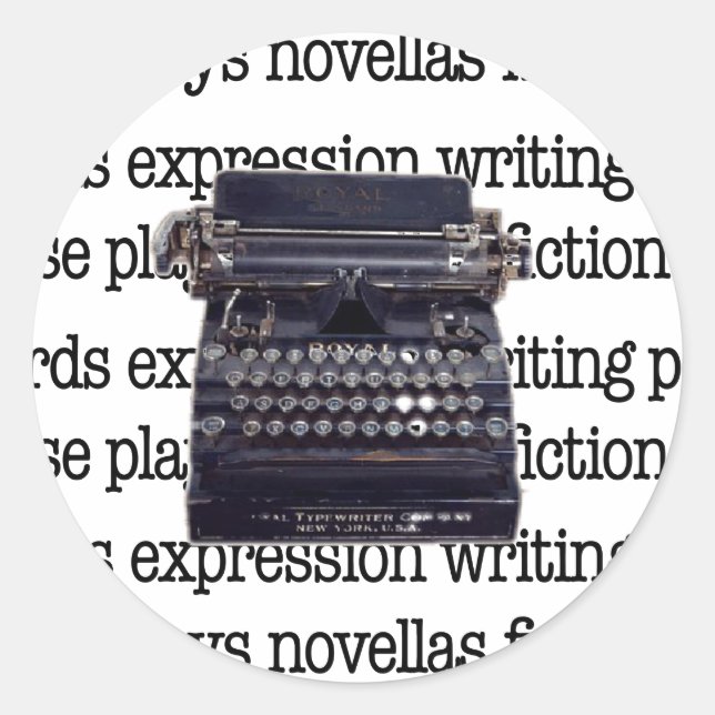 Adesivo Redondo Escrita Vintage (Frente)