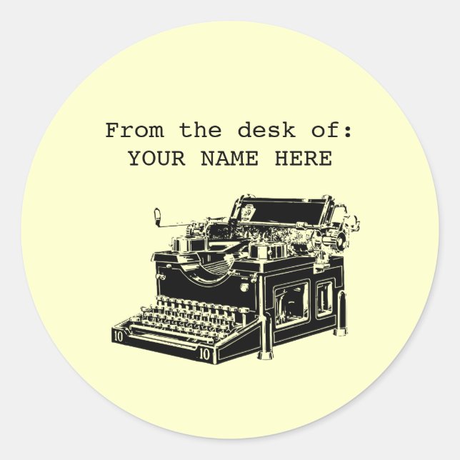 Adesivo Redondo Escrita Vintage (Frente)