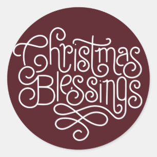 Adesivo Redondo Escrito de Bênçãos de Natal da Monolina