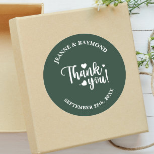 Adesivo Redondo Escrito De Casamento Verde Da Elegante Sage Muito 