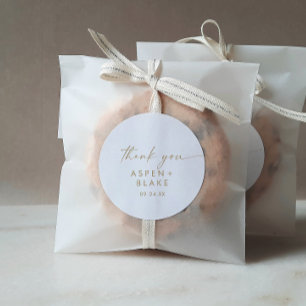 Adesivo Redondo Escrito Dourado Moderno Obrigado Vestido Favor De 