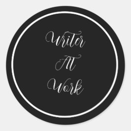 Adesivo Redondo Escritor No Trabalho