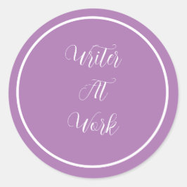 Adesivo Redondo Escritor No Trabalho Roxo