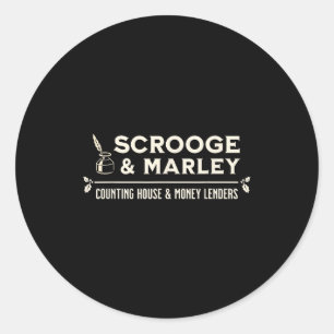 Adesivo Redondo Escritório de Contabilidade de Scrooge e Marley En