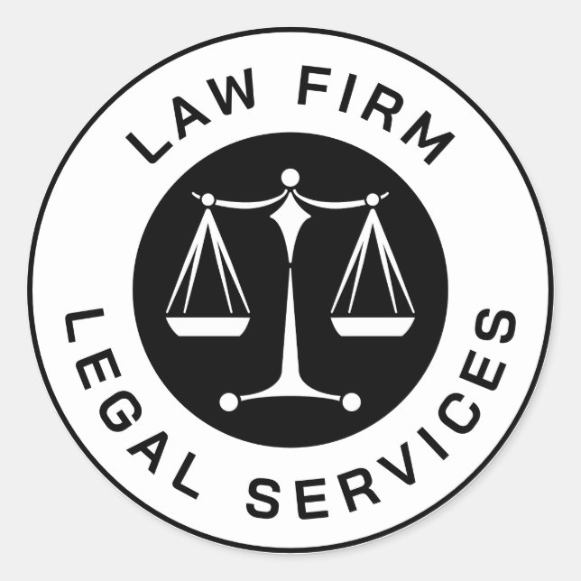 Adesivo Redondo Escritório de Direito | Escalas da Justiça (Frente)