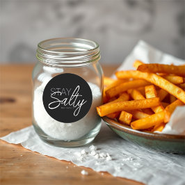 Adesivo Redondo Escritura Cristã da Tipografia Fica Salgada Preta