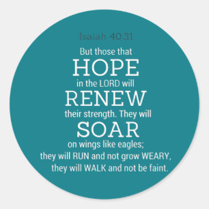 Adesivo Redondo Escritura da bíblia Isaiah-40-31