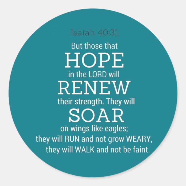 Adesivo Redondo Escritura de Bíblia Isaiah-40-31