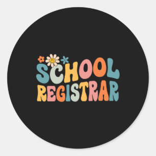 Adesivo Redondo Escrivão da Groovy School de volta à escola