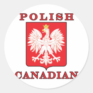 Adesivo Redondo Escudo canadiano polonês