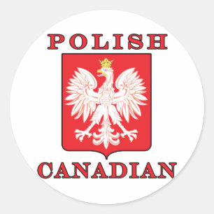 Adesivo Redondo Escudo canadiano polonês