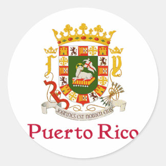 Adesivo Redondo Escudo de Porto Rico