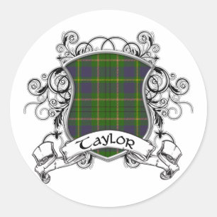 Adesivo Redondo Escudo de Taylor Tartan
