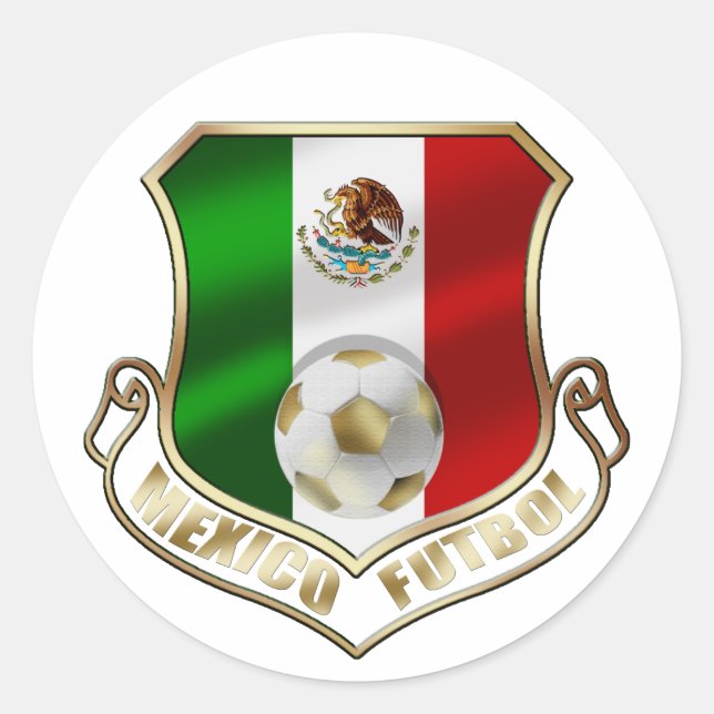 Adesivo Redondo Escudo do emblema do crachá mexicano (Frente)