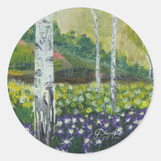 Adesivo Redondo Esculpido Numa Árvore