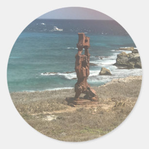 Adesivo Redondo Escultura de Punta Sur, México Stickers
