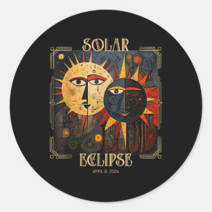 Adesivo Redondo Escuridão Meu Antigo Amigo Cat Solar Eclipse Abril