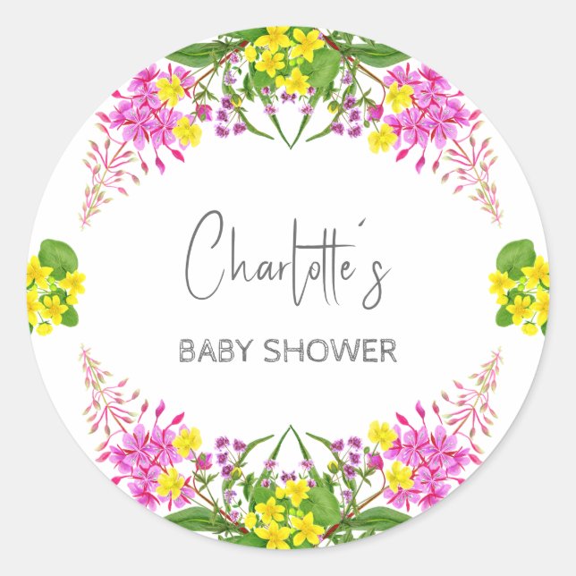 Adesivo Redondo Escuridão Rosa Amarelo-brilhante (Frente)