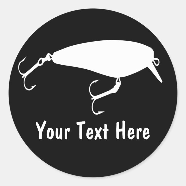 Adesivo Redondo Escuro de pesca do cárter para personalizar (Frente)