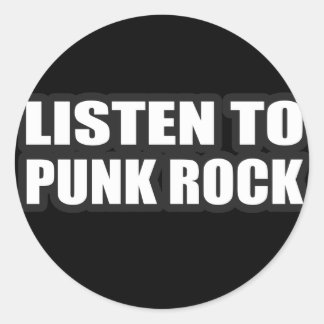 ADESIVO REDONDO ESCUTE A MÚSICA DE ROCHA PUNK