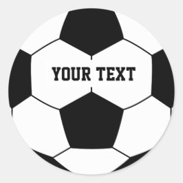 Adesivo Redondo Esfera de Futebol de Texto Personalizado