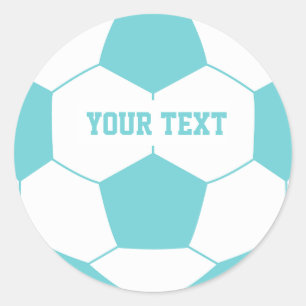 Adesivo Redondo Esfera de Futebol de Texto Personalizado