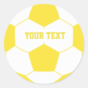 Adesivo Redondo Esfera de Futebol de Texto Personalizado