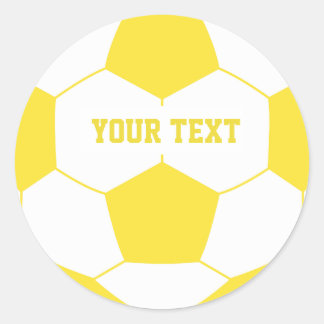 Adesivo Redondo Esfera de Futebol de Texto Personalizado