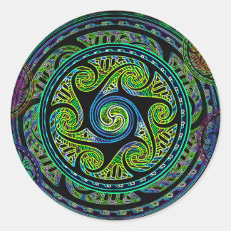 Adesivo Redondo Esferas Variadas Nó Celta Vibrante