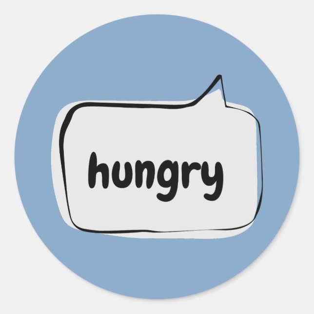 Adesivo Redondo esfomeada bolha de fala (Frente)