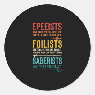 Adesivo Redondo Esgrima engraçada, caça de espuma espinheira