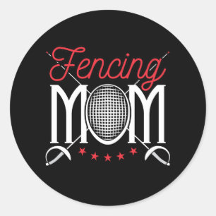 Adesivo Redondo Esgrima Mãe de Fencer