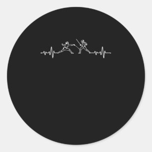 Adesivo Redondo Esgrima o coração pulsar do encanador engraçado