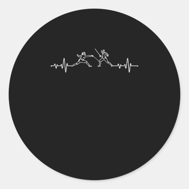 Adesivo Redondo Esgrima o coração pulsar do encanador engraçado (Frente)