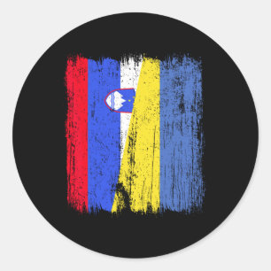 Adesivo Redondo Eslovênia Ucrânia Meia Bandeira Esloveno Herança U