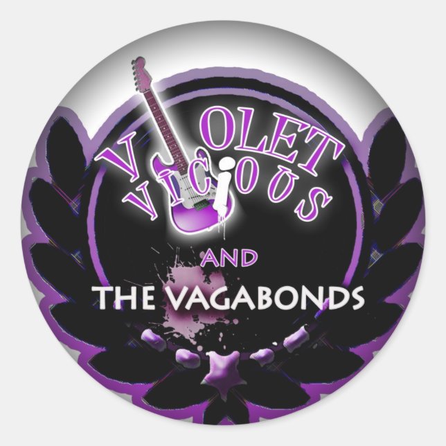 Adesivo Redondo Esmaecer em Autocolantes Redondos Pretos (Frente)