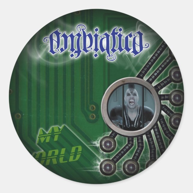 Adesivo Redondo Esmaecer em Autocolantes Redondos Pretos (Frente)