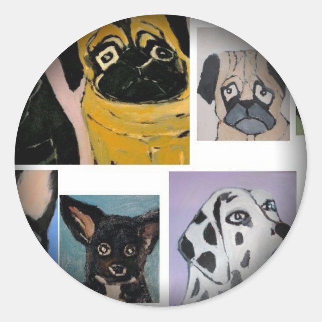 Adesivo Redondo Esmaecer em Autocolantes Redondos Pretos (Frente)