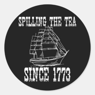 Adesivo Redondo Esmagamento Do Chá Desde 1773 Julho Professor De H