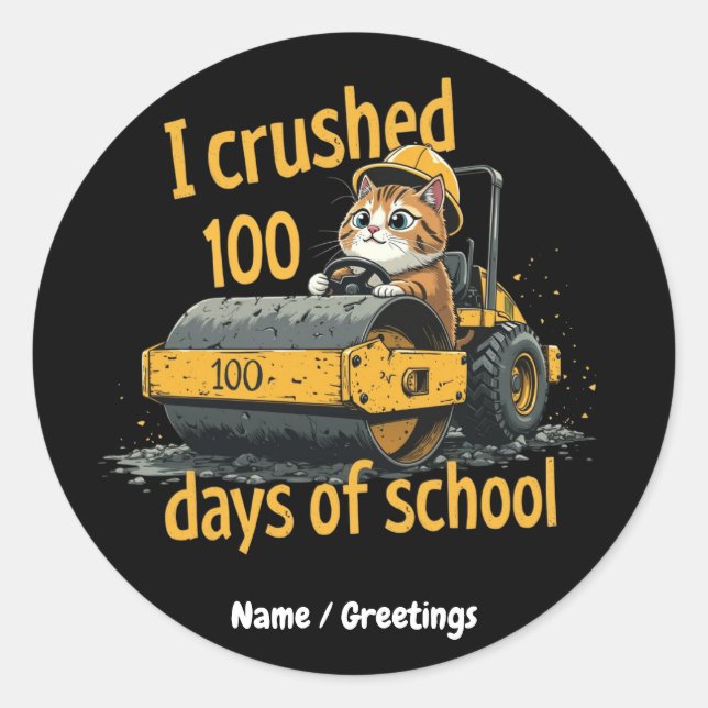 Adesivo Redondo Esmagei 100 Dias de Celebração Escolar 100º Dia (Frente)