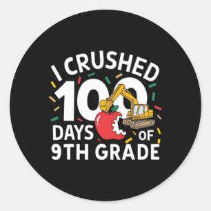 Adesivo Redondo Esmagei 100 Dias De Construção Da Escola Do 9º Gra