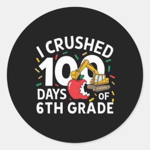 Adesivo Redondo Esmagei 100 Dias De Construção De 6 De Escola